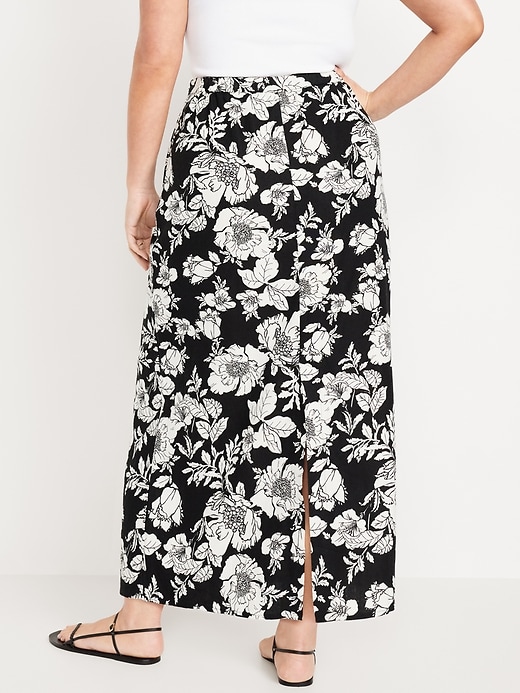 Image number 5 showing, High-Waisted Linen-Blend Maxi Skirt