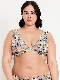 View large product image 7 of 8. Lace Front-Close Bralette Top