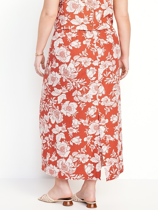 Image number 8 showing, High-Waisted Linen-Blend Maxi Skirt