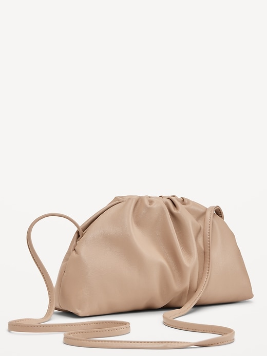 Image number 1 showing, Faux-Leather Gathered Clutch Crossbody Bag