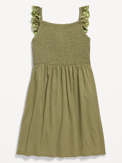 Image number 3 showing, Sleeveless Fit and Flare Smocked Dress for Girls