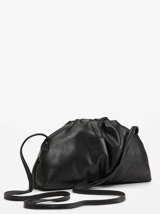 Image number 1 showing, Faux-Leather Gathered Clutch Crossbody Bag