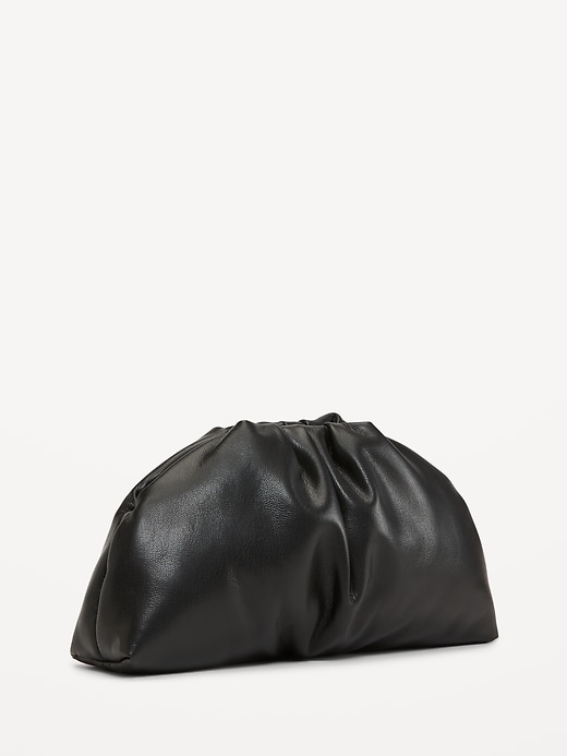 Image number 5 showing, Faux-Leather Gathered Clutch Crossbody Bag