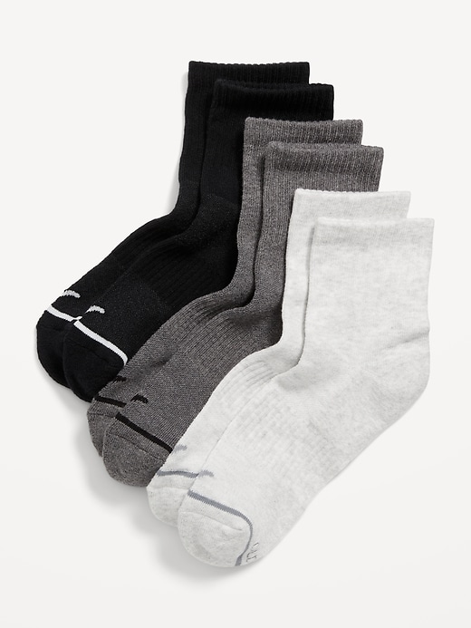 View large product image 1 of 1. 3-Pack Athletic Quarter Crew Socks for Women