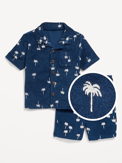 View large product image 1 of 2. Printed Loop-Terry Shirt and Shorts Set for Toddler Boys