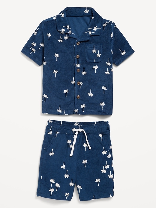 View large product image 2 of 2. Printed Loop-Terry Shirt and Shorts Set for Toddler Boys