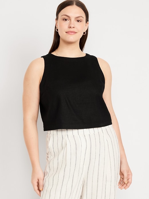 Image number 5 showing, Sleeveless Linen-Blend Top