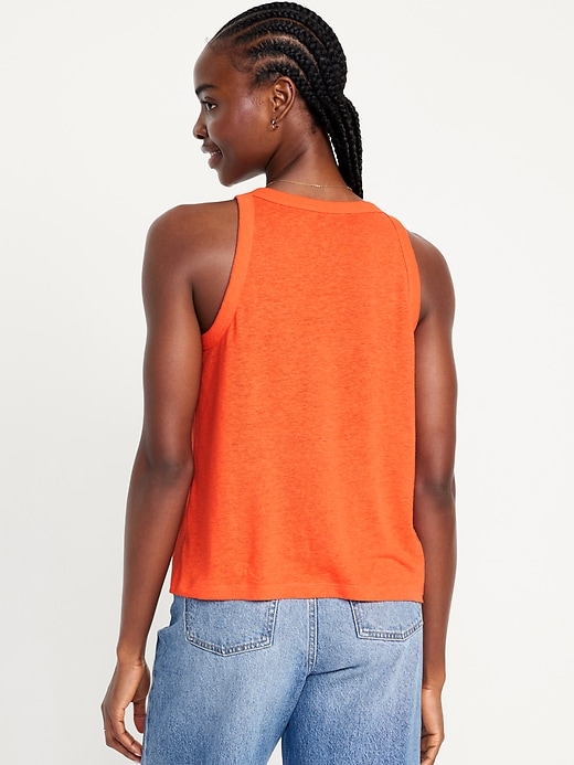 Image number 2 showing, Sleeveless Linen-Blend Top