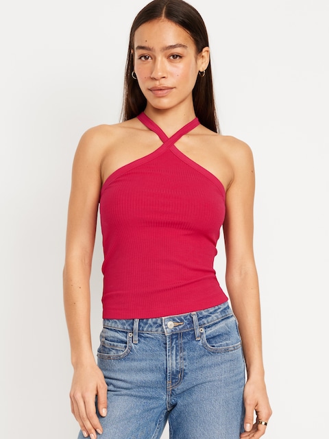 Halter Tank Top - Carousel Pink