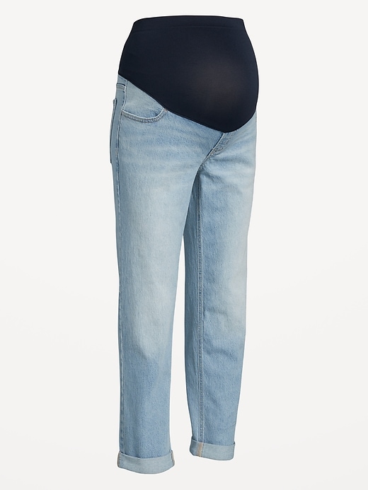 Image number 8 showing, Maternity Full-Panel Boyfriend Jeans