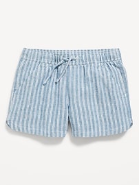 View large product image 4 of 4. Striped Linen-Blend Drawstring Shorts for Girls