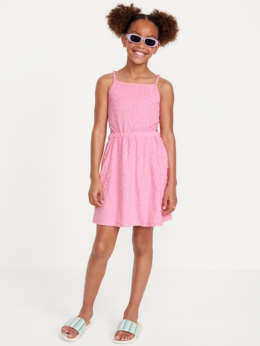 View large product image 1 of 4. Sleeveless Loop-Terry Side-Cutout Dress for Girls