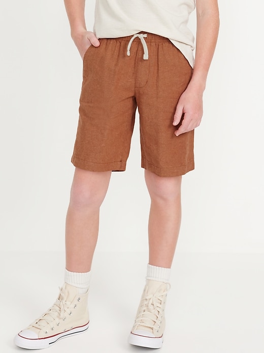 View large product image 1 of 4. Knee Length Linen-Blend Shorts for Boys