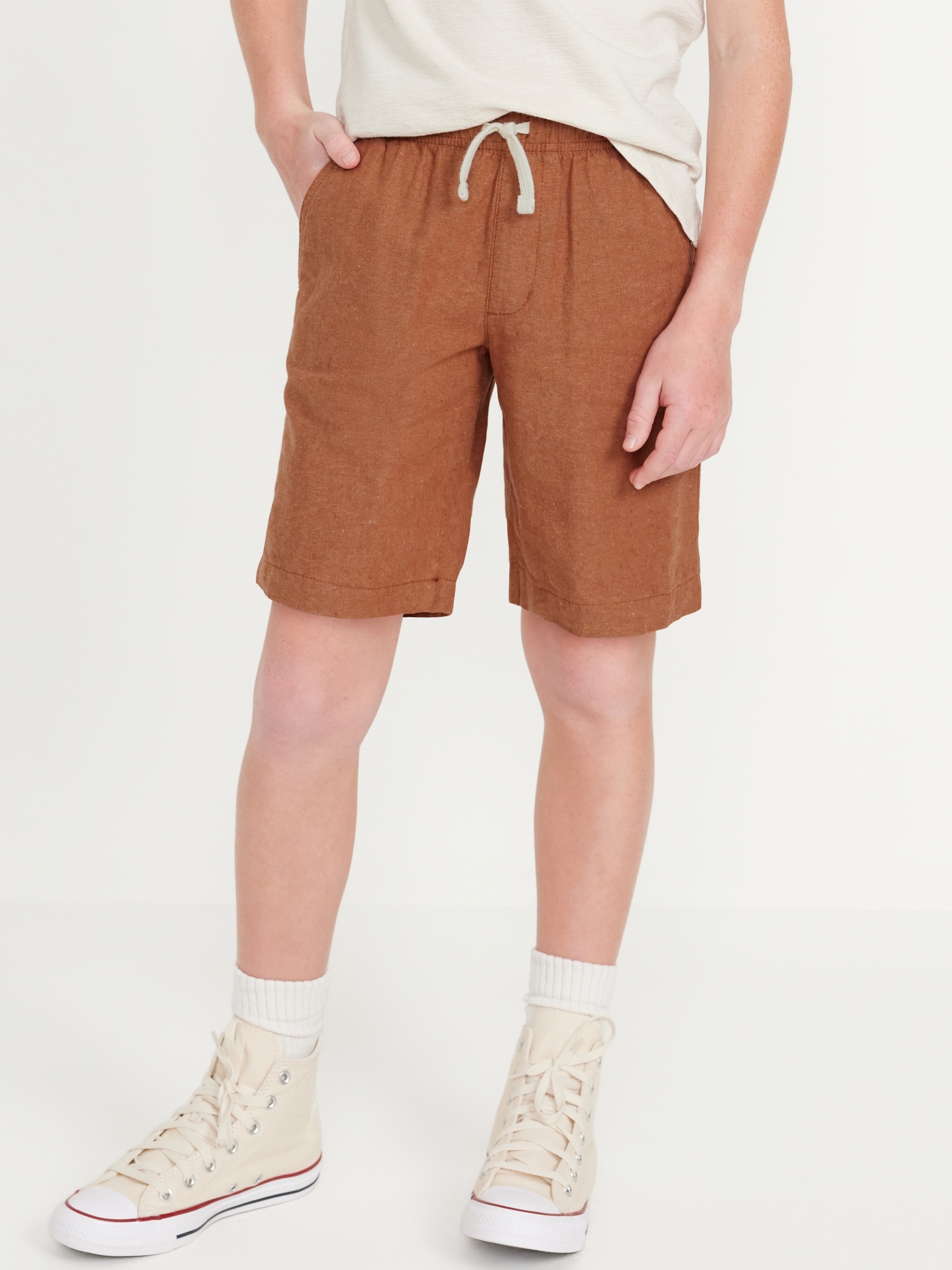 Linen-Blend Shorts for Boys (At Knee)