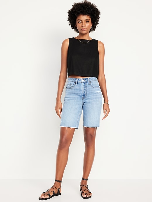 Image number 1 showing, High-Waisted OG Jean Shorts -- 9-inch inseam