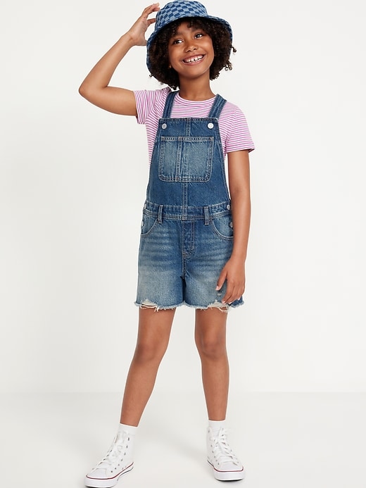 View large product image 1 of 4. Slouchy Straight Jean Shortalls for Girls
