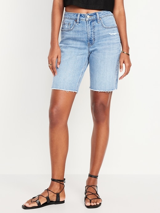 Image number 7 showing, High-Waisted OG Jean Shorts -- 9-inch inseam