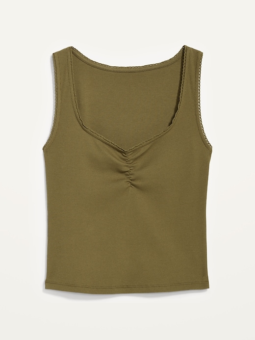 Image number 4 showing, Cinched Rib-Knit Crop Tank Top