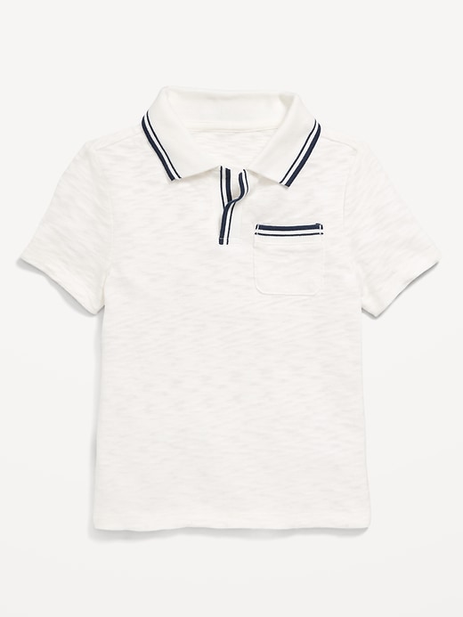 View large product image 2 of 3. Short-Sleeve Collared Pocket Shirt for Toddler Boys