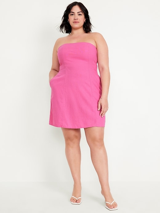 Image number 6 showing, Fit & Flare Linen-Blend Mini Dress