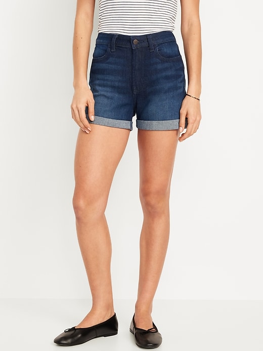 Image number 2 showing, High-Waisted Wow Jean Shorts -- 3-inch inseam
