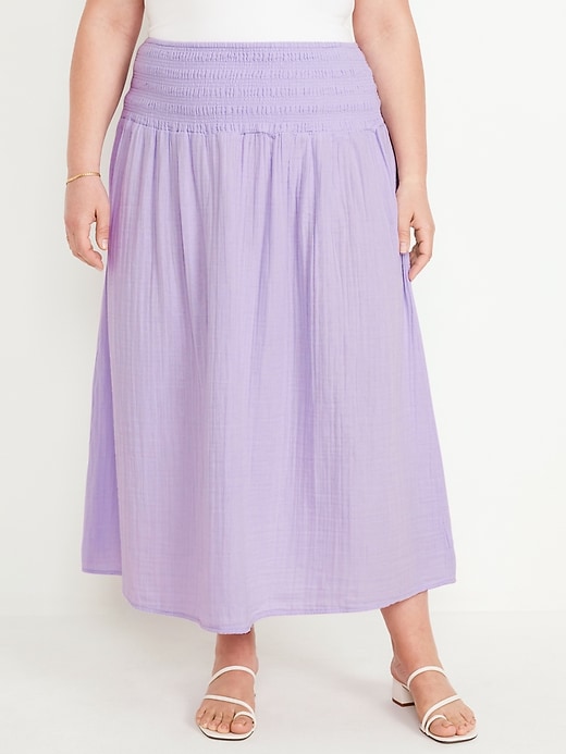 Image number 7 showing, High-Waisted Crinkle Gauze Maxi Skirt