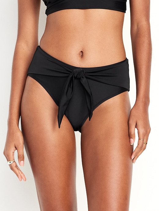 Image number 1 showing, Twist-Front Longline Bikini Swim Top