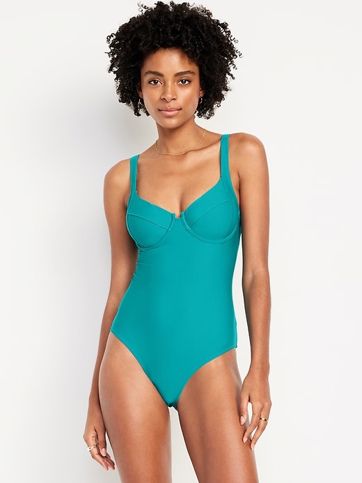 Image number 1 showing, Underwire One-Piece Swimsuit