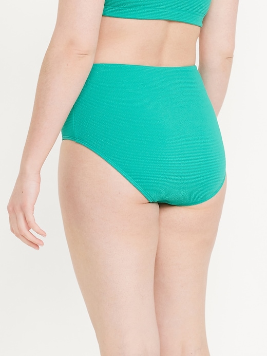 Image number 6 showing, High-Waisted French-Cut Puckered Bikini Swim Bottoms