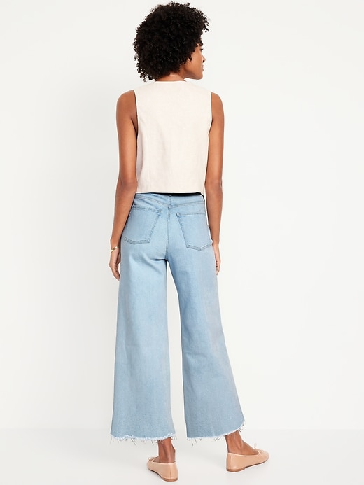 Image number 8 showing, Extra High-Waisted Wide-Leg Crop Jeans