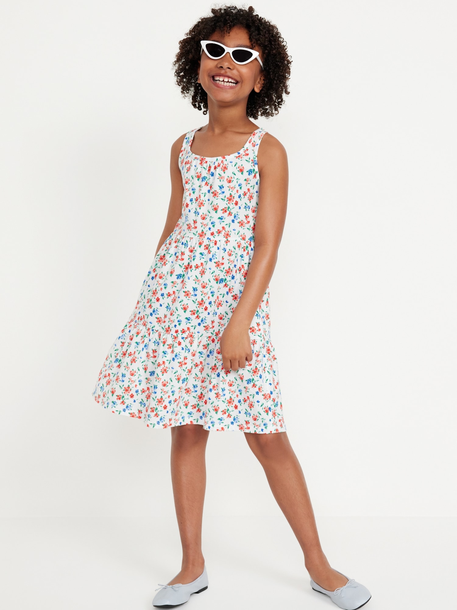 Printed Sleeveless Tiered Dress for Girls Hot Deal