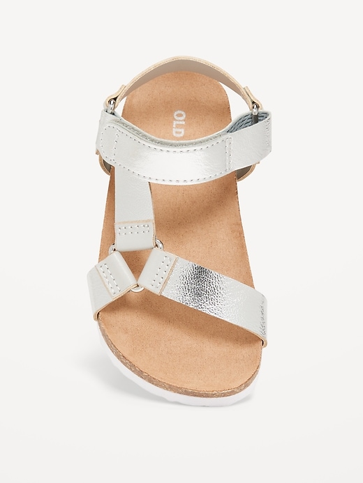 View large product image 2 of 4. Metallic Faux-Leather Strap Sandals for Toddler Girls