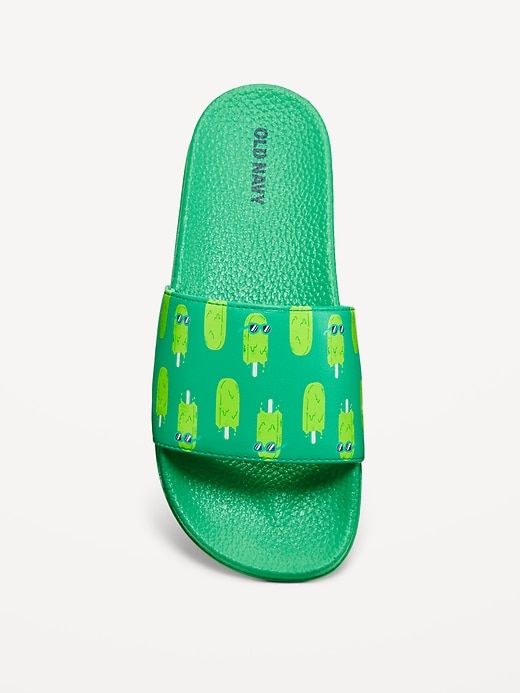 View large product image 2 of 5. Printed Faux-Leather Pool Slide Sandals for Boys