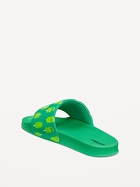 View large product image 5 of 5. Printed Faux-Leather Pool Slide Sandals for Boys