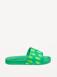 View large product image 3 of 5. Printed Faux-Leather Pool Slide Sandals for Boys
