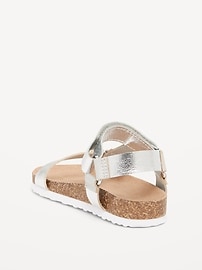 View large product image 3 of 4. Metallic Faux-Leather Strap Sandals for Toddler Girls