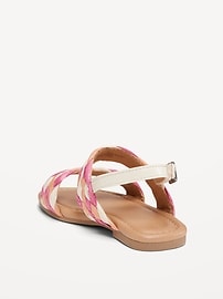 View large product image 3 of 4. Raffia Double-Strap Sandals for Toddler Girls