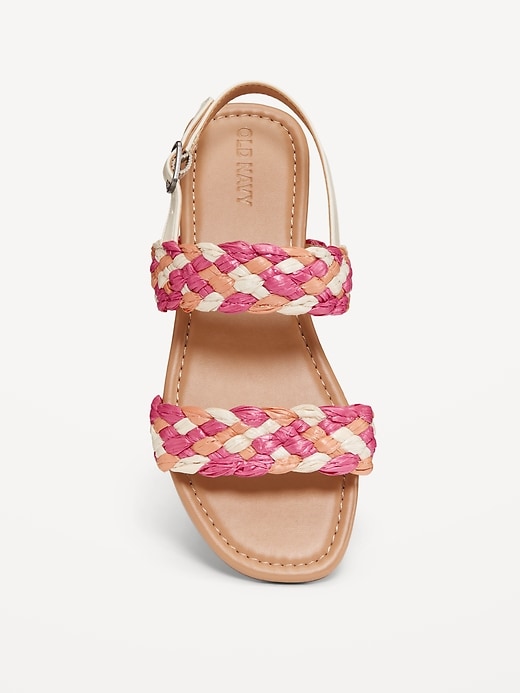 View large product image 2 of 4. Raffia Double-Strap Sandals for Girls