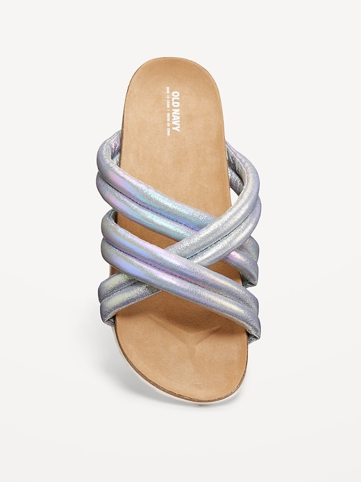 View large product image 2 of 4. Puffy Strappy Slide Sandals for Girls