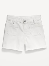 View large product image 4 of 5. High-Waisted Pocket Frayed-Hem Shorts for Girls