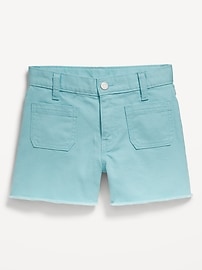 View large product image 4 of 5. High-Waisted Pocket Frayed-Hem Shorts for Girls