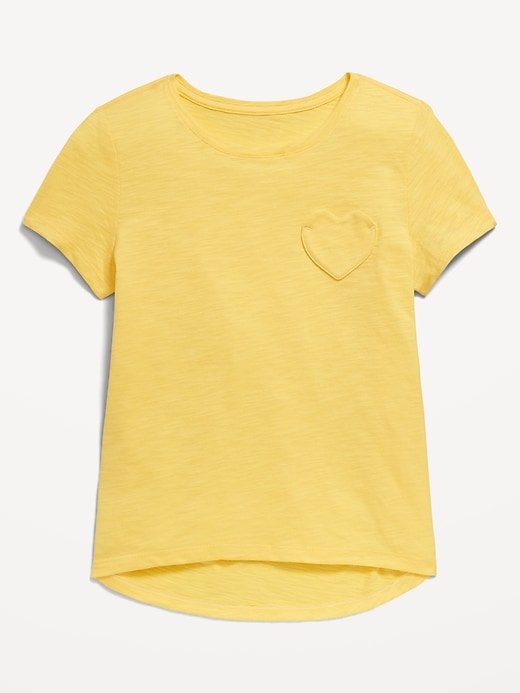 View large product image 1 of 2. Softest Short-Sleeve Heart-Pocket T-Shirt for Girls