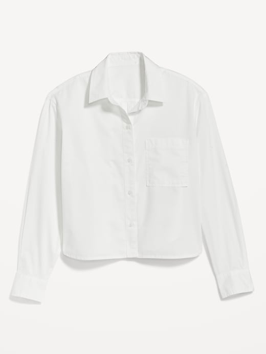 Image number 4 showing, Cropped Loose Button-Down Shirt