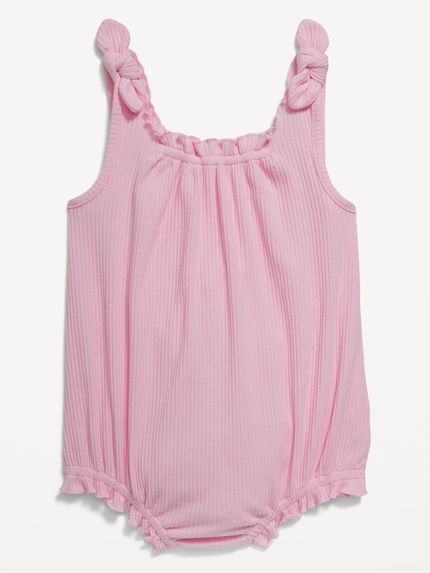 Sleeveless Tie-Shoulder One-Piece Romper for Baby