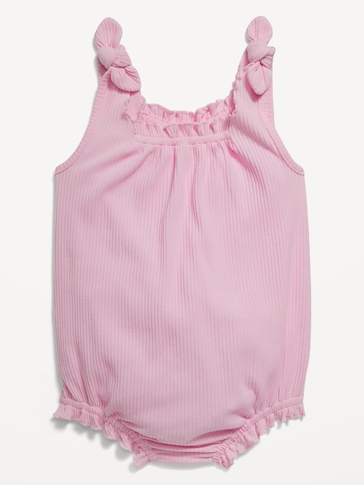 View large product image 2 of 2. Sleeveless Tie-Shoulder One-Piece Romper for Baby