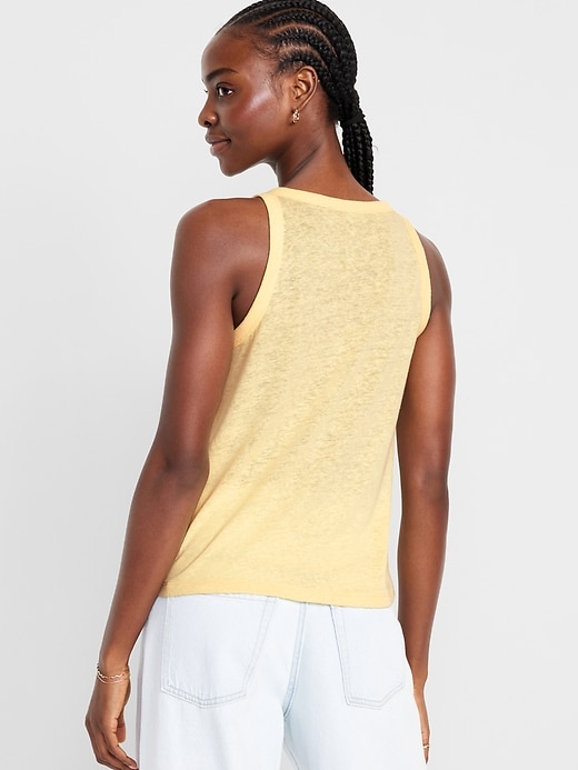 Image number 2 showing, Sleeveless Linen-Blend Top