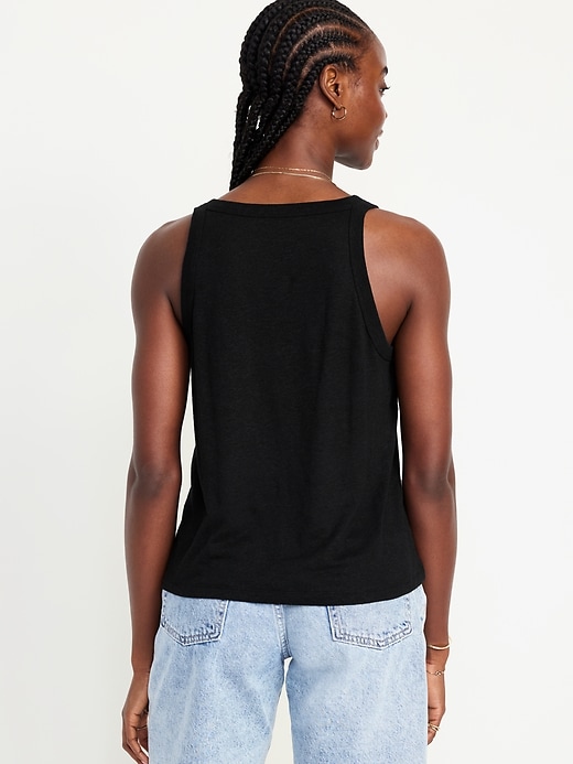 Image number 6 showing, Sleeveless Linen-Blend Top