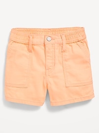 View large product image 4 of 5. Elasticized High-Waisted Utility Jean Shorts for Girls