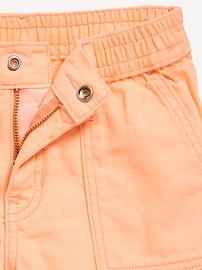 View large product image 5 of 5. Elasticized High-Waisted Utility Jean Shorts for Girls