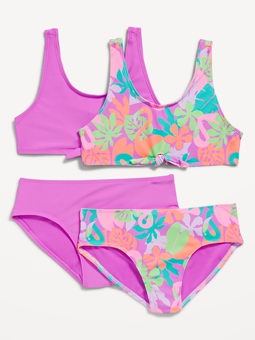 View large product image 1 of 2. Tie-Front Bikini Swim Set 2-Pack for Girls